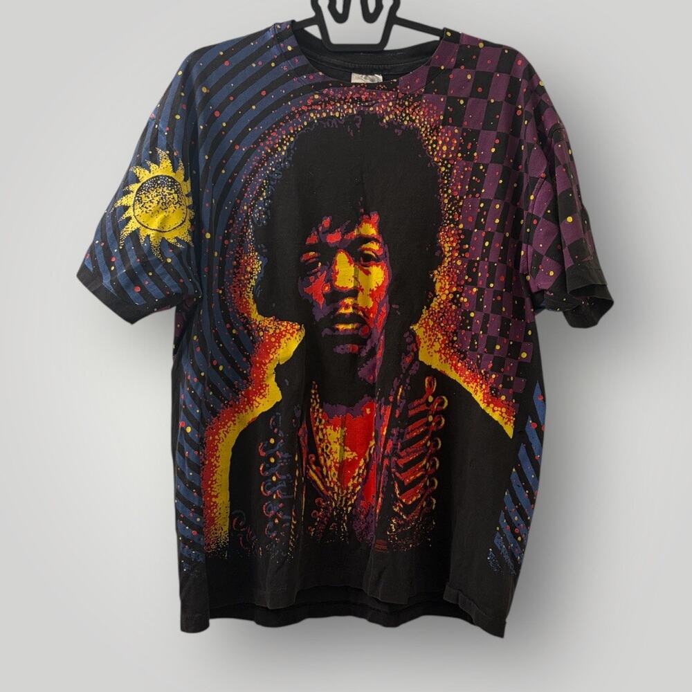 Vintage 90s Jimi Hendrix Mosquitohead All Over Print Shirt XL AOP 92 Shirt Grail